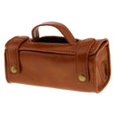 Men Portable Cosmetic Pouch PU Leather Shaving Brush & Razor Toiletry Bag