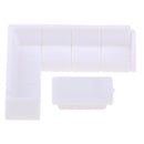 Dollhouse Miniature Furniture Plastic White Tea Table Sofa Set DIY Toys 1/50