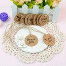Thank you Round Paper Tag Wedding Embellishment Craft Ornament Pack of 100