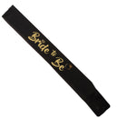 Bride To Be Satin Sash Bridal Shower Hen Party Sash Accessories Black Gold