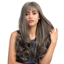 Natural Fashion Women Long Curly Grey Full Hair Wig Heat Resistant Cosplay