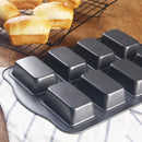 Mini Loaf Pan, 8 Cavity Carbon Steel Cake Mold for Bread, Loaf, Muffin, Brownie, Cornbread, Cheesecake, Pudding, Kitchen Bakeware