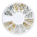 400pcs 3D Nail Art DIY Glitter Decoration Round Rivet Shaped Gold Silver