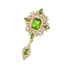 Women Jewelry Party Antique Green Crystal Clothing Accessories Brooch Pin