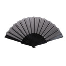 Polyester Fabric Hand Fan Flat Plain Plastic Keel Folding Purse Bamboo Girl Women Gifts Black