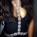 Punk Crystal Exaggerated Long Body Chain Statement Women Necklace Silver for Party Gifts