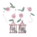 2 Pieces Leaves Flower House Design Wooden Hanging Ornament for Christmas Home Decoration