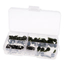 80pcs Running Rig Stop,Quick Change Clip,Carp Run Ring,Fishing Ring Swivel with 1 Piece Tackle Box
