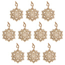 10 Pieces Hollow Wooden Snowflake Hanging Pendants Christmas Tree Decor Ornament