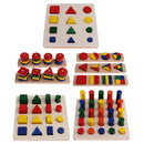 Montessori Material Geometry Blocks Matching Counting for Kids Educational Toys