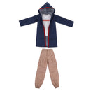 Cool 1/3 BJD Uncle Dolls Clothes Sweatshirt + Jacket +Pants Suit for SD17 SD Hound Dollfie Casual Outfit Blue