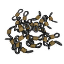 Eyeglasses Chain Holder Ends Black Rubber Vintage Bronze Pack of 25