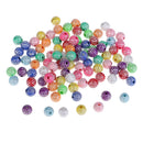 100Pcs Pretty Colorful Resin Beads Inlayed With Rhinestone for Jewelry Making Handcraft Accessories Beads 8mm