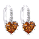 Fashion Stud Earings Yellow Rhinestone Heart Shape Drop Dangle Earrings Jewellry
