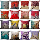 3D Oil Painting Tree Flower Cushion Cover Throw Pillow Case Purple