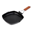 Outdoor Camping Cooking BBQ Portable Folding Frying & Grill Non-stick Iron Pan 8.3"
