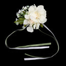 Women Fashionable Bride Bridesmaid Wrist Peony Flower Wedding Party Birthday Supplies Off White