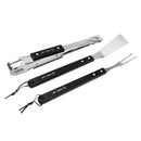3pcs Stainless Steel Barbecue Grilling Clamp Spatula Tongs Fork Cooking Set