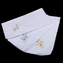 Pack of 12 Vintage Women's Flower Embroidery 100% Cotton Handkerchiefs Comfy White Hanky