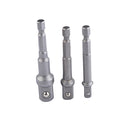 Socket Bit Adapter Drill Nut Driver 1/4" 3/8" 1/2" Power Extension Bar Set