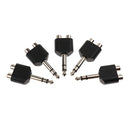 5pcs 1/4" 6.35mm/6.5mm Stereo Male To Dual RCA Female Adapter Male to 2 Female Audio Adapter Splitter for Sound Equipment (Double Channel)