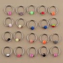 20 Pieces Stainless Steel Ball Loop Nose Ring Hoop Septum Studs Ear Piercing