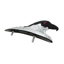 Motorcycle Motorbike Eagle Head Ornament w/Red Lighted Eye Chrome Black Aluminum Front Fender