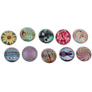 10 Pieces 18 mm Mixed Pattern Snaps Buttons Decorative Buttons for DIY Jewelry Findings