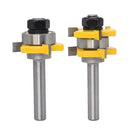 2pc 3 Tooth Mortise Tongue Groove Router Bit 3/4'' Stock In Each 1/4'' Tooth Wood Work