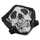 Black & White Big Skeleton Skull Mask PU Leather Eye Masks Motorcycle Cosplay Props