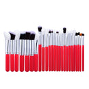 25pcs Professional Makeup Brushes Kit Face Eye Foundation Eyeshadow Kabuki Blending Contouring Brush Set Powder Blush Concealer Make Up Tool Red