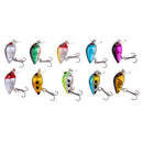 10Pcs Mini Fishing Lures 10 Colors Fishing Bait 2.6cm/2g Fishing Tackle High Carbon Steel Treble Hook