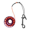 Scuba Diving Aluminum Alloy Finger Reel Guide Line Spool with 30m Line, Stainless Steel Double Ended Bolt Snap Clip