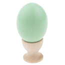 Wooden Easter Simulated Egg w/ Stand Home Decor Kids Pretend Play Toy Gift Green
