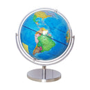 25cm Metal Base 720 Degree Rotating Geographical World Earth Map Globe Home Ornament Blue