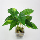 Plastic Artificial Taro Grass 12 Fork Leaves Home Wedding Party Decor