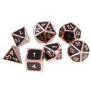 Set of 7 Enamel Multi-sided Dices D4-D20 for Role Play Game Card Board Game Polyhedral Dice