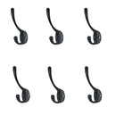 6 Pieces Vintage Wall Hook Towel Coat Rack Hanger Holder Bathroom Kitchen Black