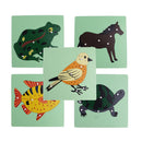 Montessori Zoology Material - 5 Wooden Knob Puzzles for Kids Educational Toys