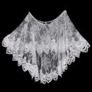 Charming Wedding Bridal Party Gauze Shawl Wrap Shrug Jacket Bolero Embroidery Lace Flower Design