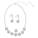 Bridal Sparkling Crystals Necklace Earrings Set for Wedding Prom Accessory