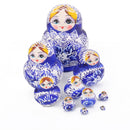 10PCS Painted Flowers Wooden Russian Nesting Dolls