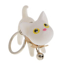 Fashion Key Ring Lovely Kitten Pendant Keychain for Girls--White