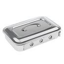 New Medication Sterilizer Box Stainless Steel Dish Disinfection Instrument Tray Organizer Holder with Lid & Handle Grip