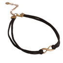 Antique Bronze Figure 8 Shape Charm Velvet Choker Necklace Retro Jewelry