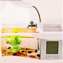 Mini USB Desktop Aquarium LCD Display Fish Tank Clock LED Lamp Light White