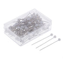 100 Pieces Sewing Pins White Pearlized Head Pins for Dressmaking Jewelry Components Flower Decoration With Transparent Cases (38mm)