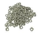 100 Pieces Tibetan Silver Hollow Heart Charms Pendant Beads Jewelry Making