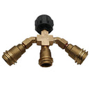 Heavy Duty Brass Propane Tank 3 Way Splitter Adapter Stove Gas Fitting Connector