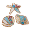3 Pieces Sew on Iron on Rhinestone Pearl Patch Beaded Starfish Conch Transfer Badge Applique for Clothes Bag Hat Craft Decor DIY